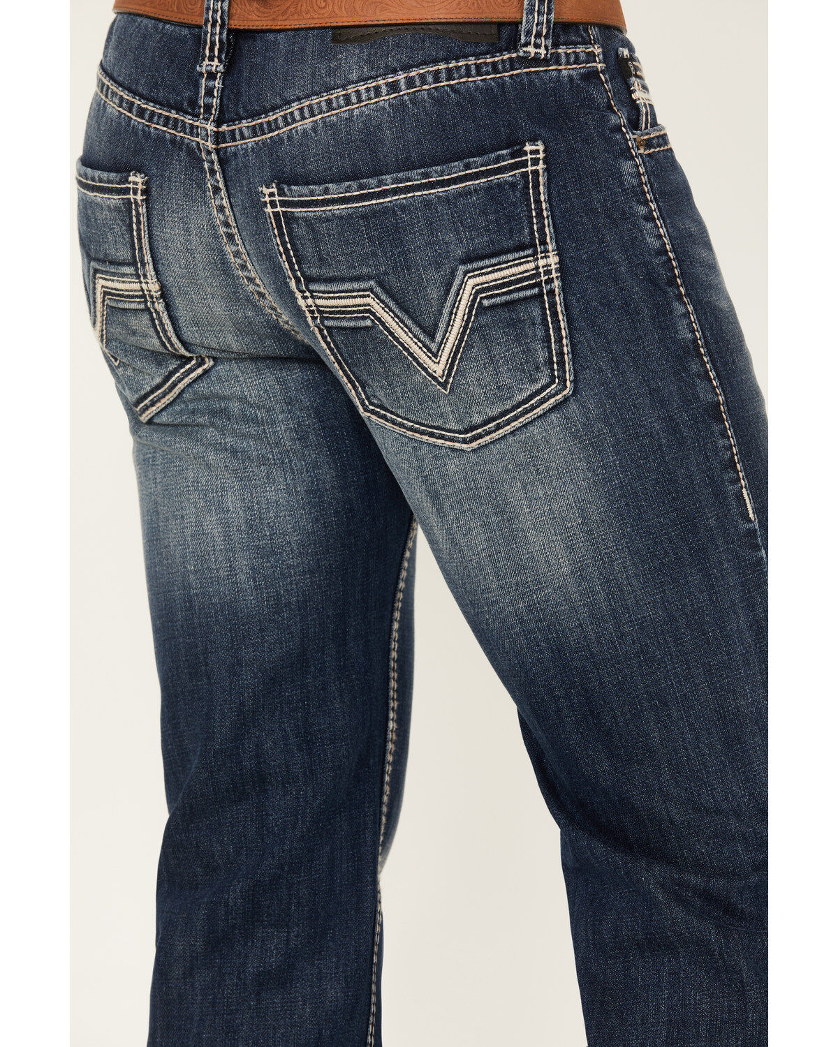 Image #2 - Rock & Roll Denim Men's Pistol Dark Vintage Wash Straight Rigid Denim Jeans, , hi-res