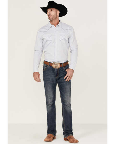 Cody James Men's Sand Creek Tonal Solid Long Sleeve Snap Western Shirt - Big & Tall , White, hi-res