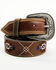 Image #2 - RANK 45® Men's Tanner Southwestern Embroidered Belt, Brown, hi-res