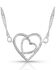 Montana Silversmiths Women's Double Open Heart Split Necklace, Silver, hi-res