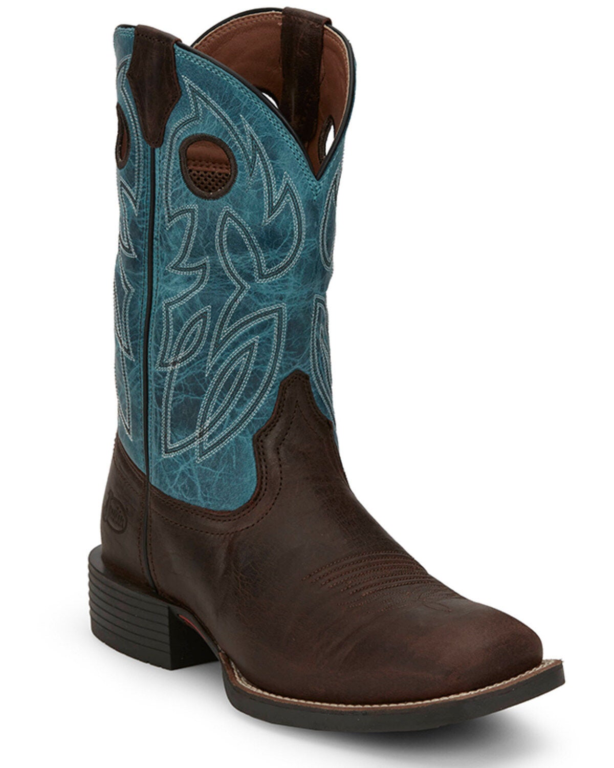 Justin Men's 11" Stampede Bowline Performance Western Boots - Broad Square Toe, Brown, hi-res