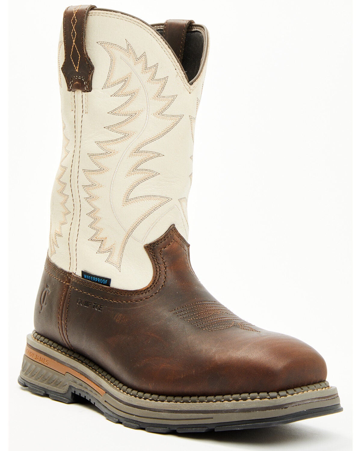 Cody James Men's Tyche Palace Pull-On Waterproof Work Boots - Composite Toe, Ivory, hi-res