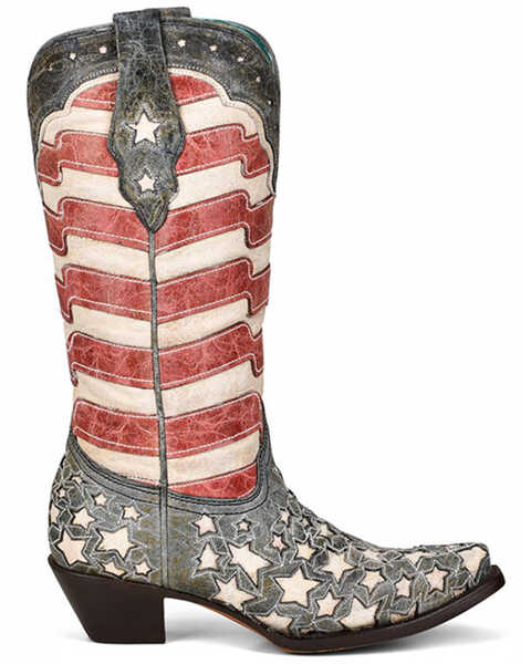 Image #2 - Corral Women's Blue Jeans Stars & Stripes Western Boots - Snip Toe, , hi-res