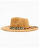 Nikki Beach Women's Beaded Trim Band Toyo Straw Rancher Hat , Brown, hi-res