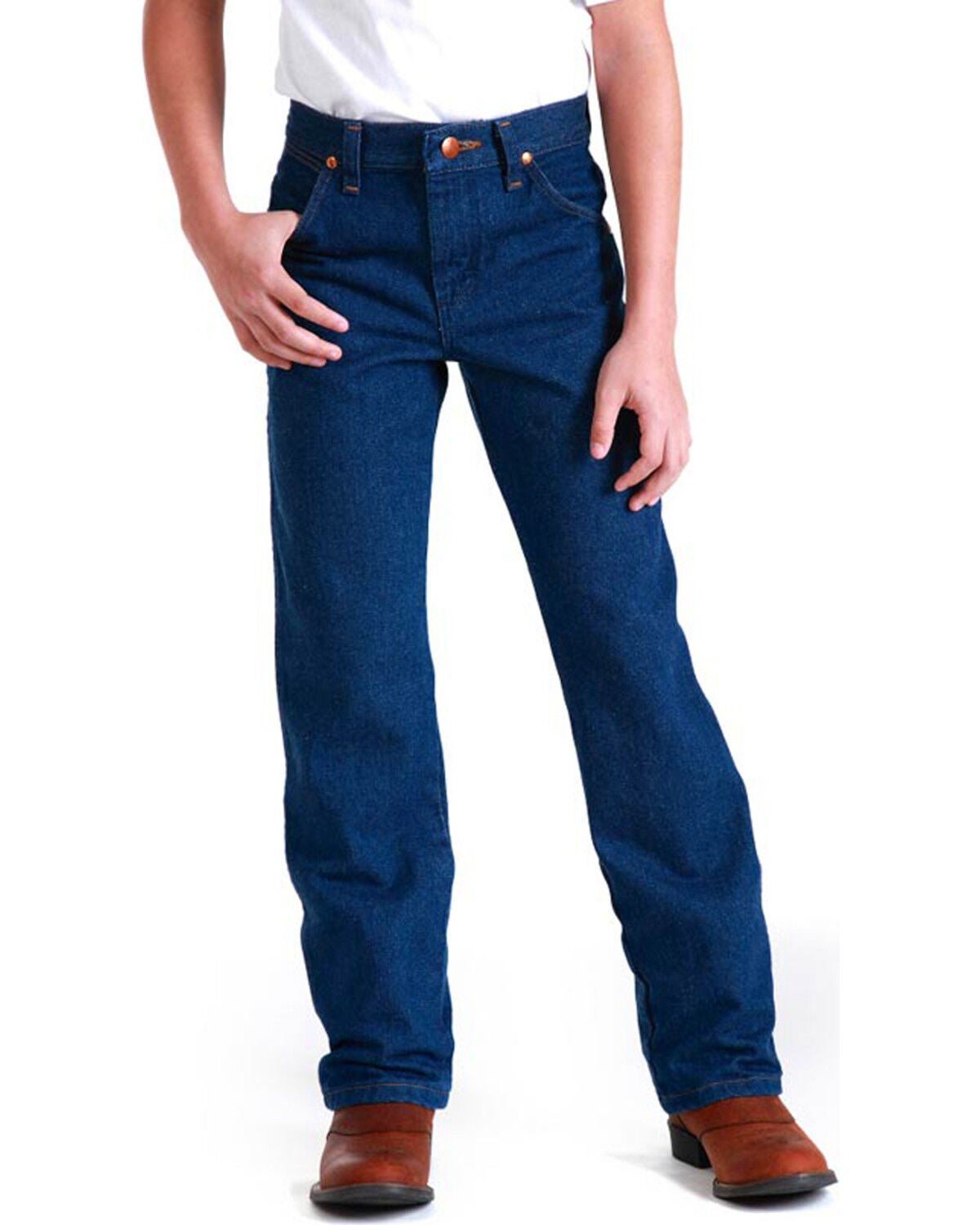 Wrangler Boys' Husky Fit Cowboy Cut ProRodeo Jeans, Blue, hi-res