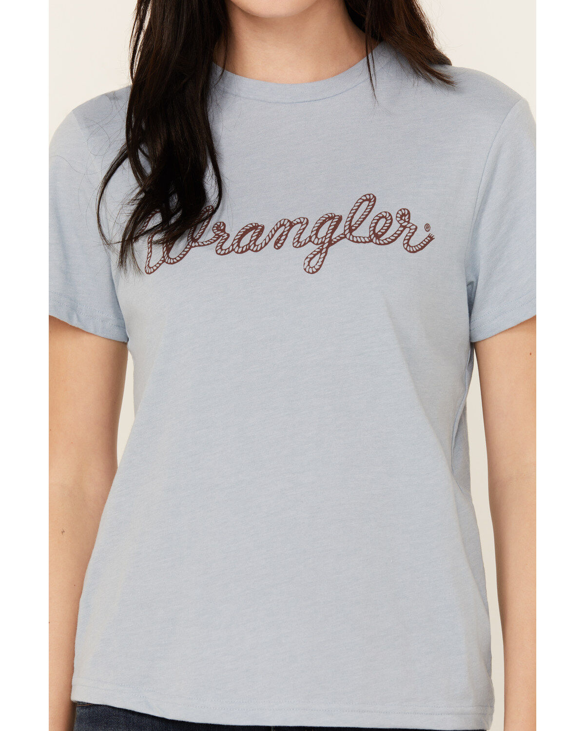Image #3 - Wrangler Women's Logo Short Sleeve Graphic Tee, Light Blue, hi-res
