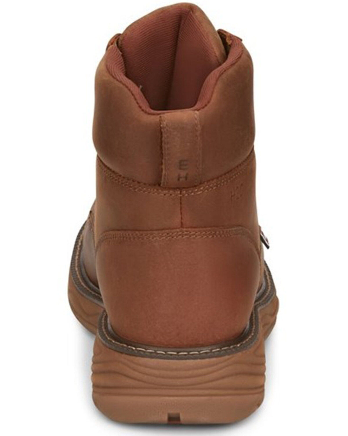 Image #5 - Justin Men's Rush Waterproof 6" Lace-Up Nano Non-Comp Wedge Work Boots - Moc Toe, Brown, hi-res