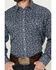 Image #3 - Roper Men's Floral Print Long Sleeve Pearl Snap Western Shirt, Navy, hi-res