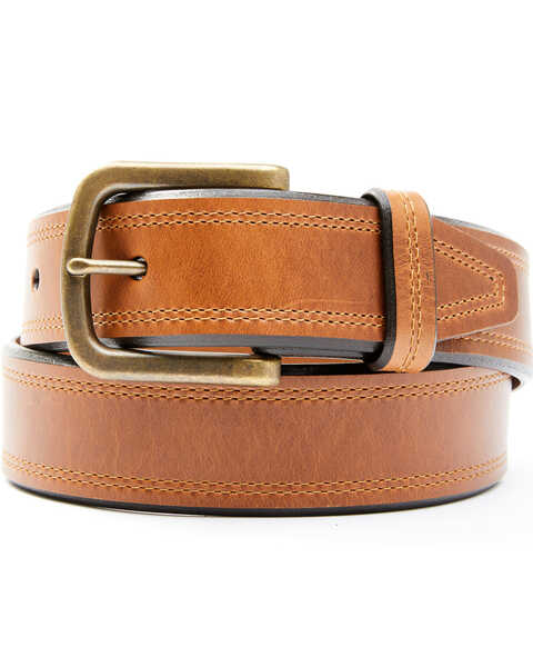 Hawx Men's Smooth Brown Leather Belt, Cognac, hi-res