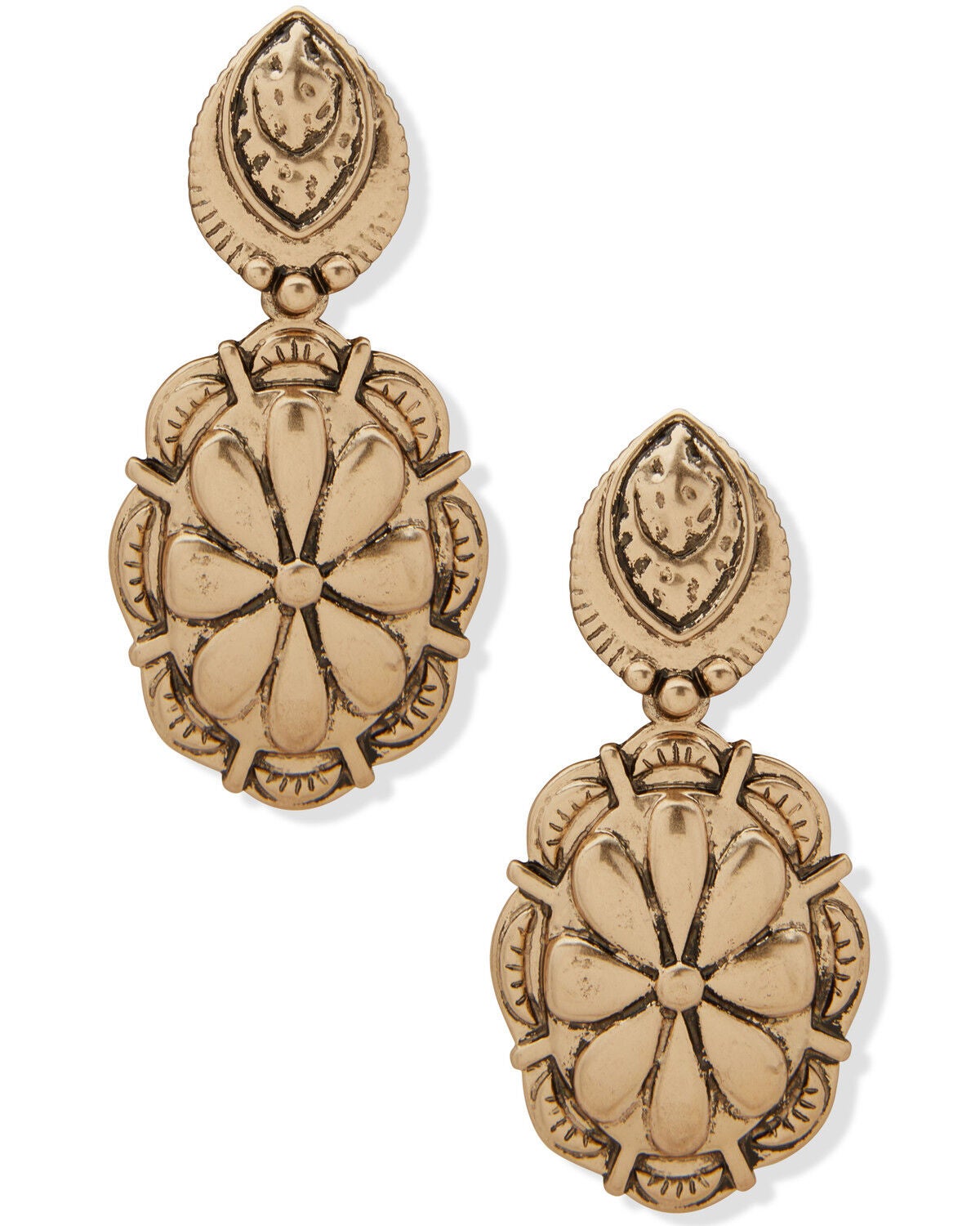 Lainey Wilson Women's Concho Earrings, Gold, hi-res