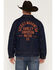 Image #1 - Dickies X Harley Davidson Men's Dark Wash Embroidered Zip-Up Denim Jacket, Dark Wash, hi-res