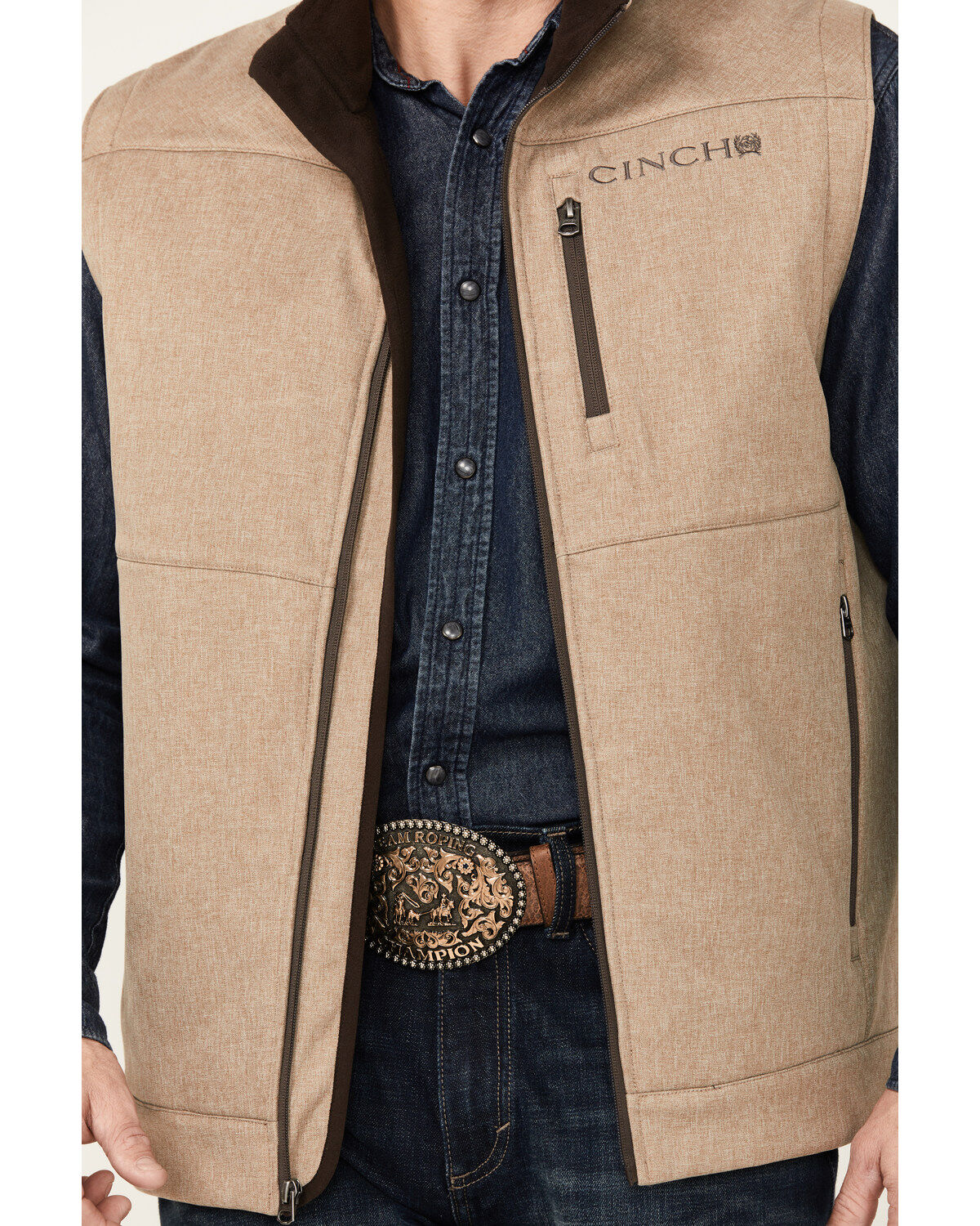 Product Name:  Cinch Men's Textured Logo Concealed Carry Zip Bonded Vest