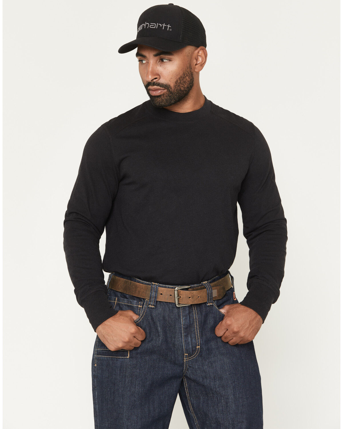 Image #1 - Hawx Men's FR Baselayer Long Sleeve Work Shirt, Black, hi-res
