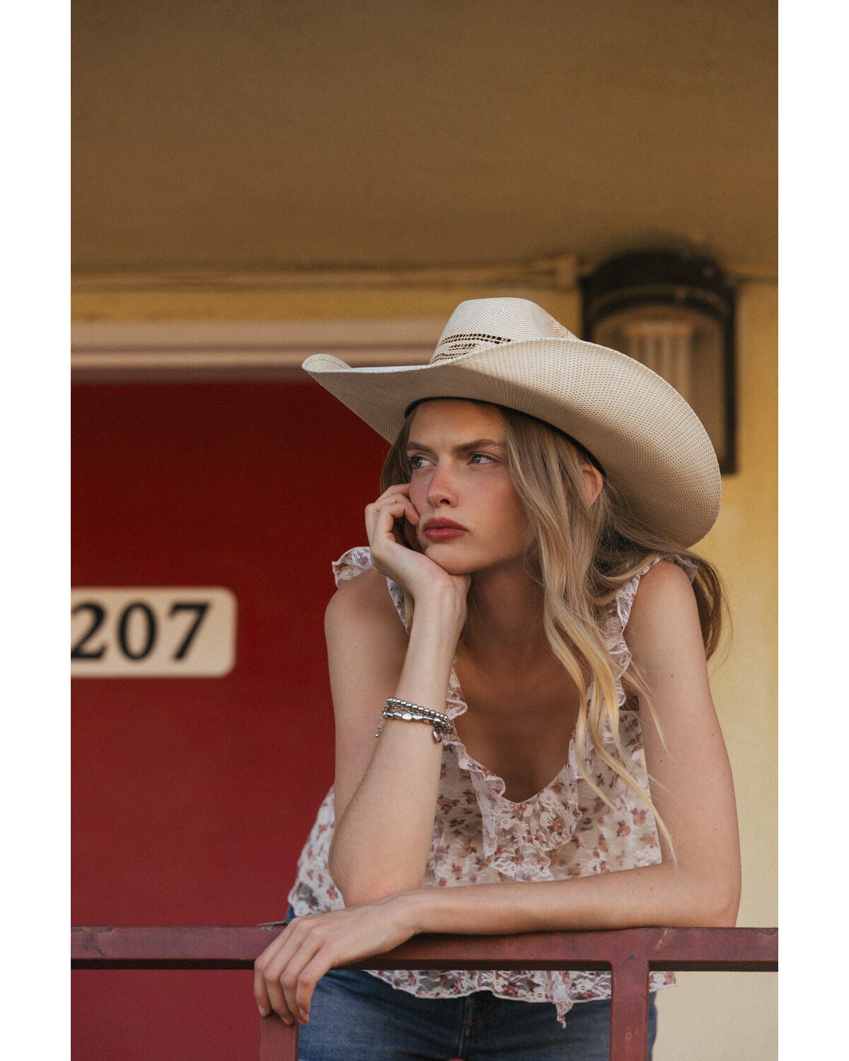 Cleo + Wolf Women's Floral Print Lace Sleeveless Shirt, Ivory, hi-res