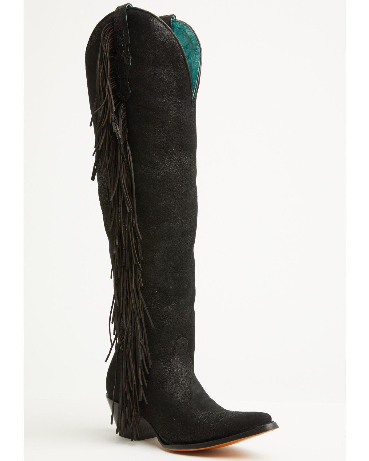 Corral Women's Fringe Tall Western Boots - Snip Toe, Black, hi-res