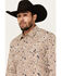 Image #2 - Gibson Men's Jackpot Paisley Print Long Sleeve Snap Western Shirt, Tan, hi-res