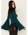 Image #4 - Shyanne Women's Rib Knit Mock Neck Bell Sleeve Top, Deep Teal, hi-res
