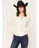 Image #1 - Shyanne Women's Rider Long Sleeve Knit Lace Yoke Button-Down Western Shirt, Natural, hi-res