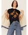 Rodeo Quincy Women's Mustang Molly Southwestern Graphic Muscle Tee, Navy, hi-res