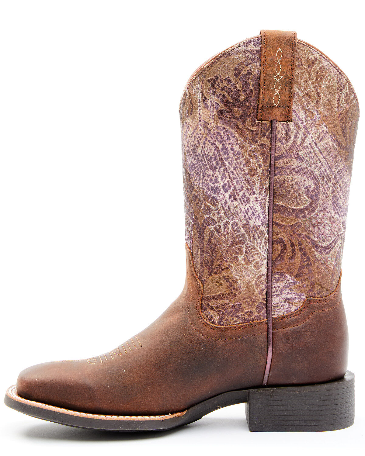 Image #3 - Rank 45® Women's Antiquity Western Performance Boots - Broad Square Toe, Brown, hi-res