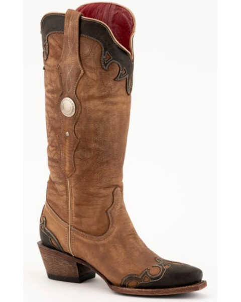 Ferrini Women's Tessa Western Boots - Snip Toe, Brown, hi-res
