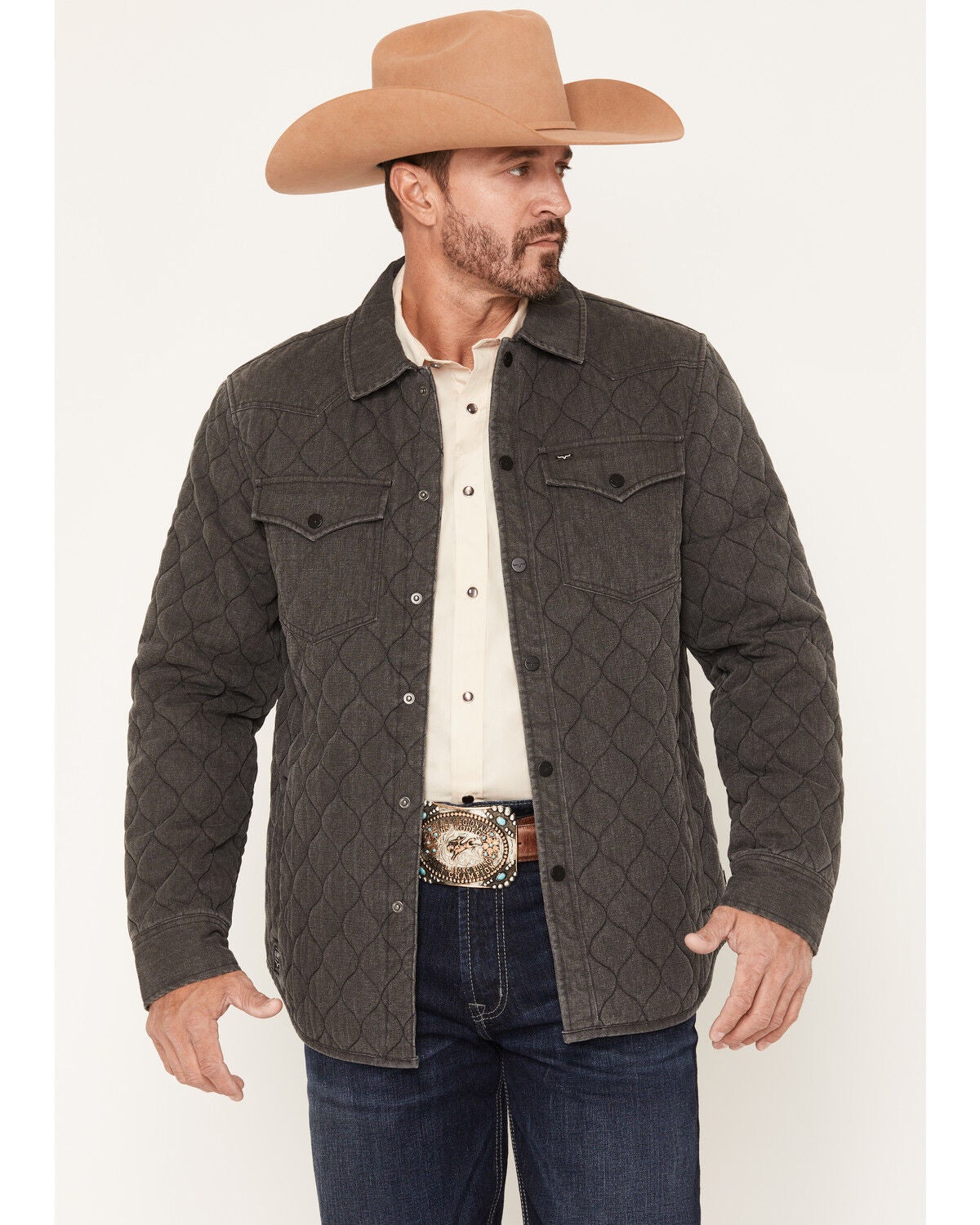 Image #1 - Kimes Ranch Men's Madison Quilted Shirt Jacket, Charcoal, hi-res