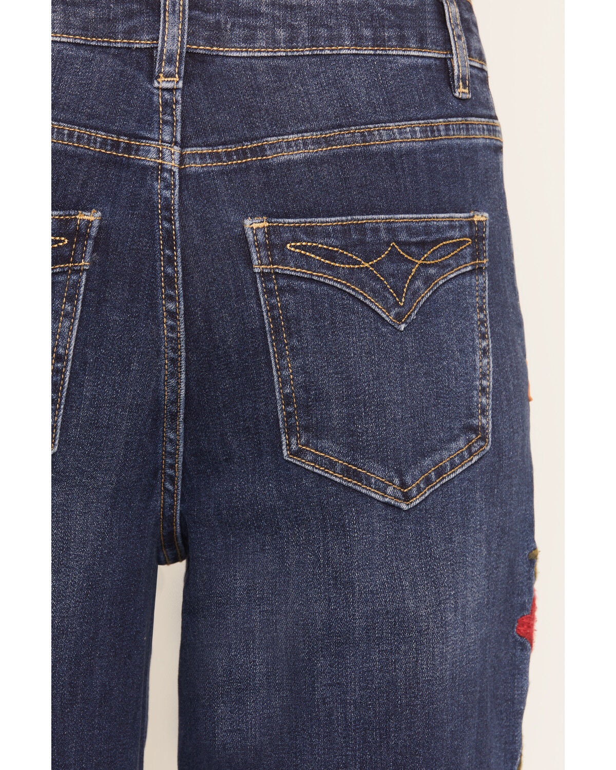 Image #4 - Rodeo Quincy X Boot Barn Women's Vintage Rose Dark Wash High Rise Wide Leg Stretch Denim Jeans, Dark Wash, hi-res