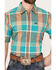 Image #3 - Kimes Ranch Men's Masonic Plaid Print Short Sleeve Button Down Shirt, Turquoise, hi-res