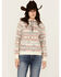 Image #1 - Shyanne Women's Southwestern Striped Print Fleece Hoodie, Caramel, hi-res