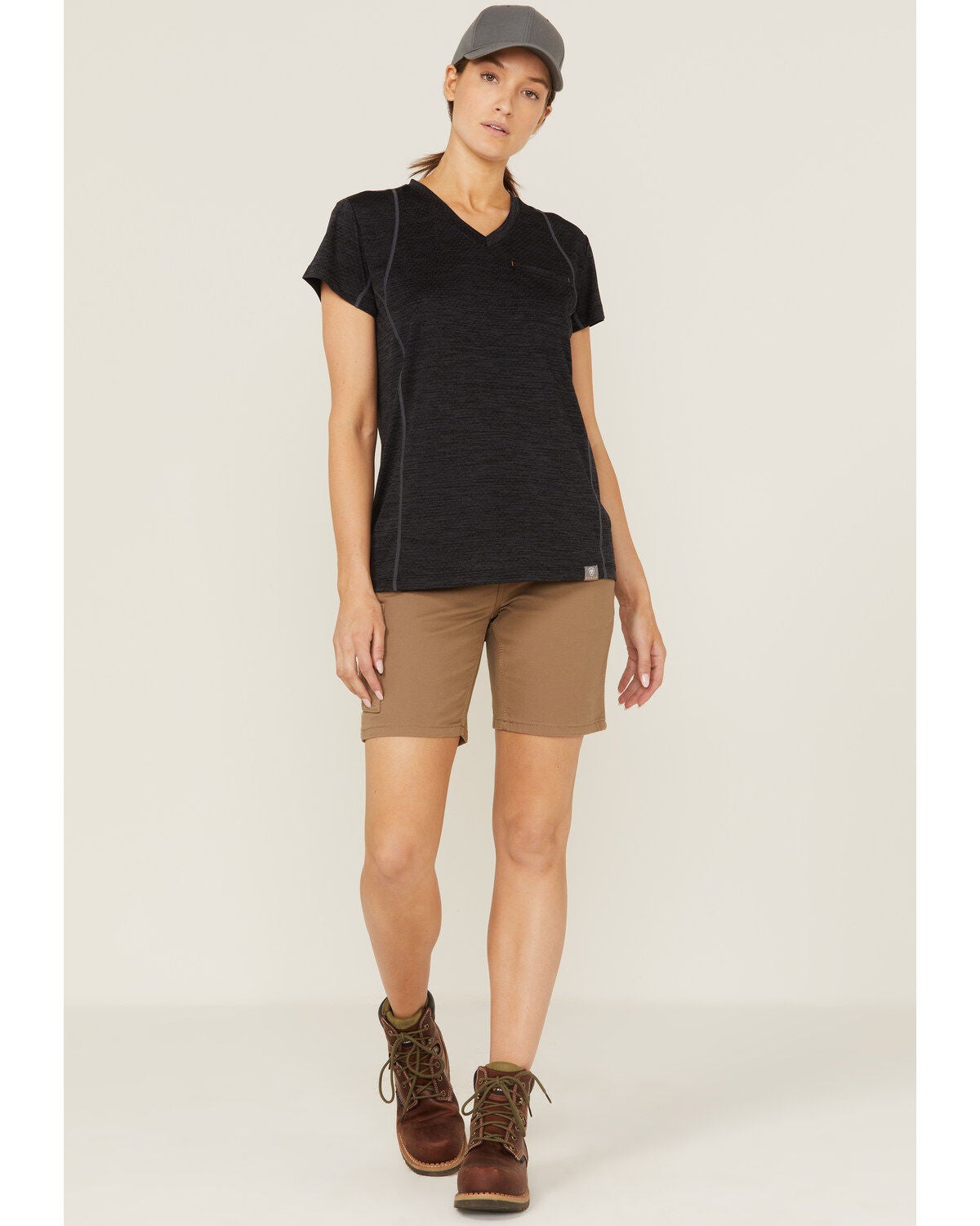 Ariat Women's Rebar Field Khaki DuraStretch Made Tough Work Shorts, Beige/khaki, hi-res