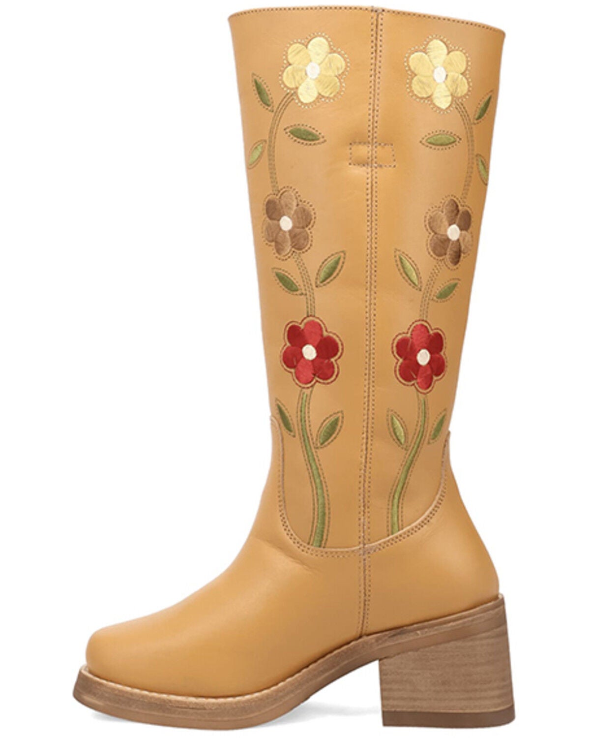 Image #3 - Dingo Women's Floral Bloom Fashion Boots - Round Toe, Tan, hi-res