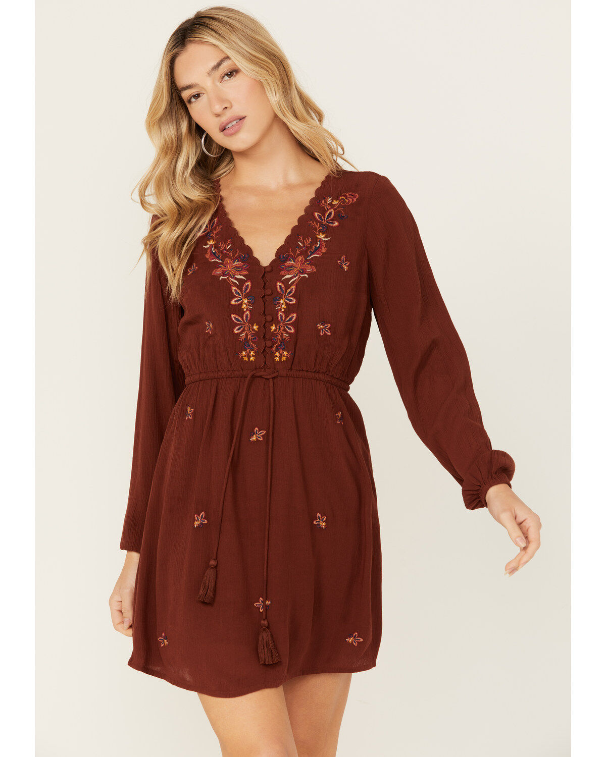 Image #2 - Idyllwind Women's Amherst Embroidered Long Sleeve Mini Dress, , hi-res