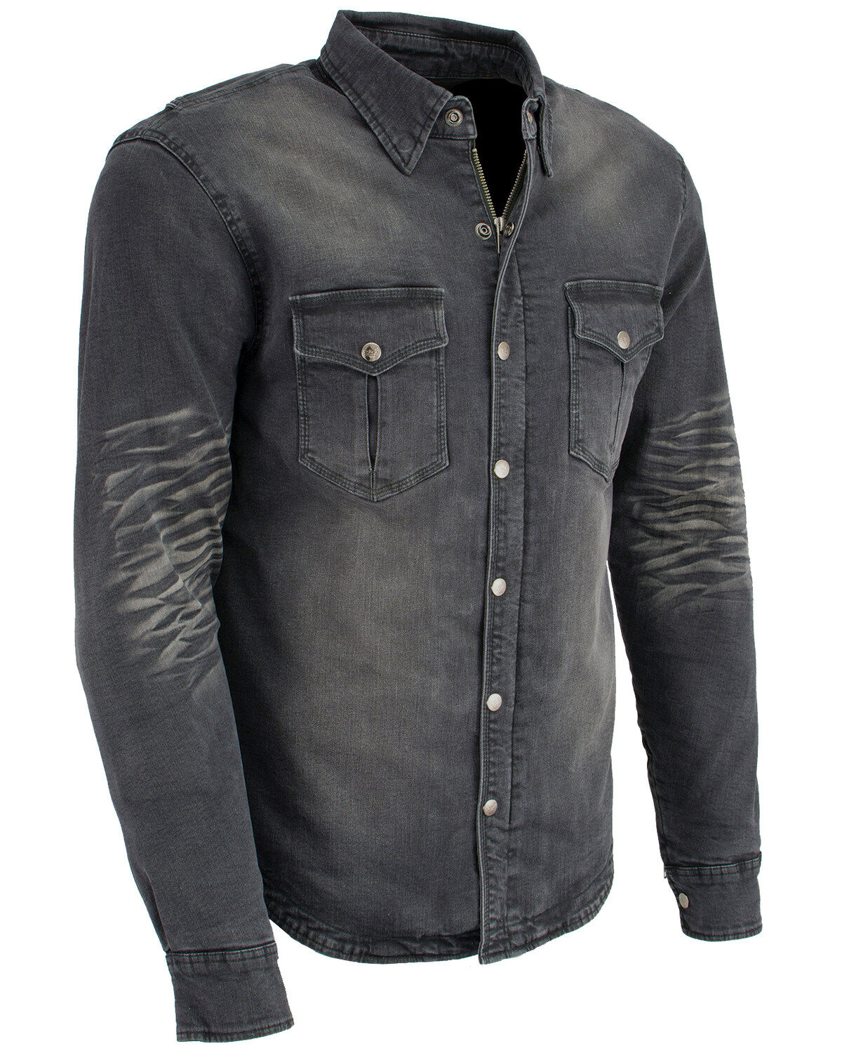 Image #6 - Milwaukee Performance Men's Denim Biker Shirt - Big & Tall, Black, hi-res