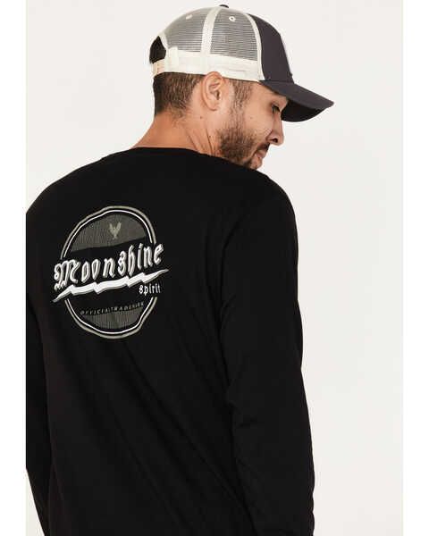 Moonshine Spirit Men's Round Logo Graphic Long Sleeve T-Shirt, Black, hi-res