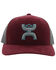 Hooey Men's Sterling Logo Embroidered Mesh Back Trucker Cap, Maroon, hi-res