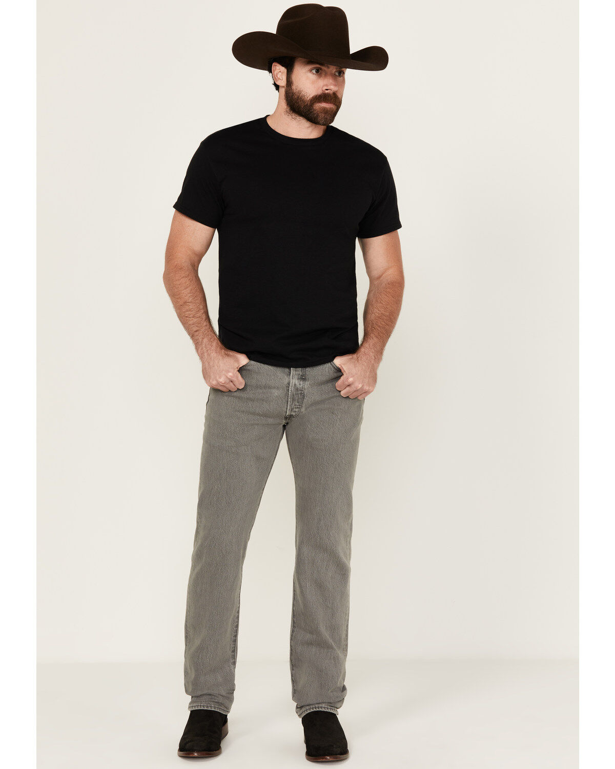 Image #1 - Levi's Men's Dirienzo Original Straight Fit Rigid Stretch Denim Jeans, Grey, hi-res