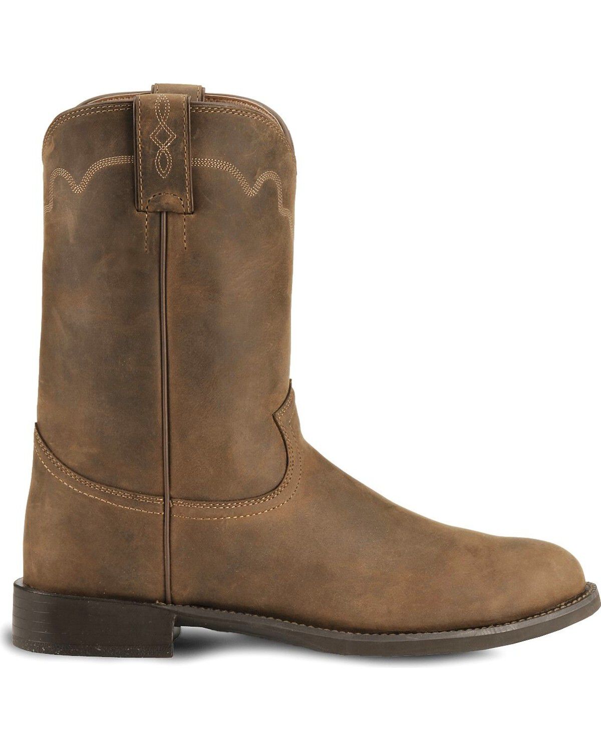 Image #2 - Justin Men's Stampede Roper Western Boots - Round Toe, Bay Apache, hi-res