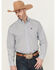 Image #1 - Cinch Men's Floral Geo Print Long Sleeve Button-Down Western Shirt, Light Blue, hi-res