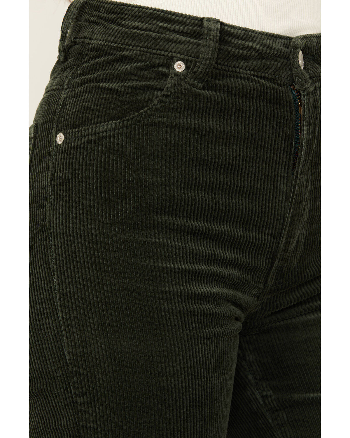 Image #2 - Rolla's Women's High Rise Eastcoast Corduroy Stretch Flare Jeans, Dark Green, hi-res