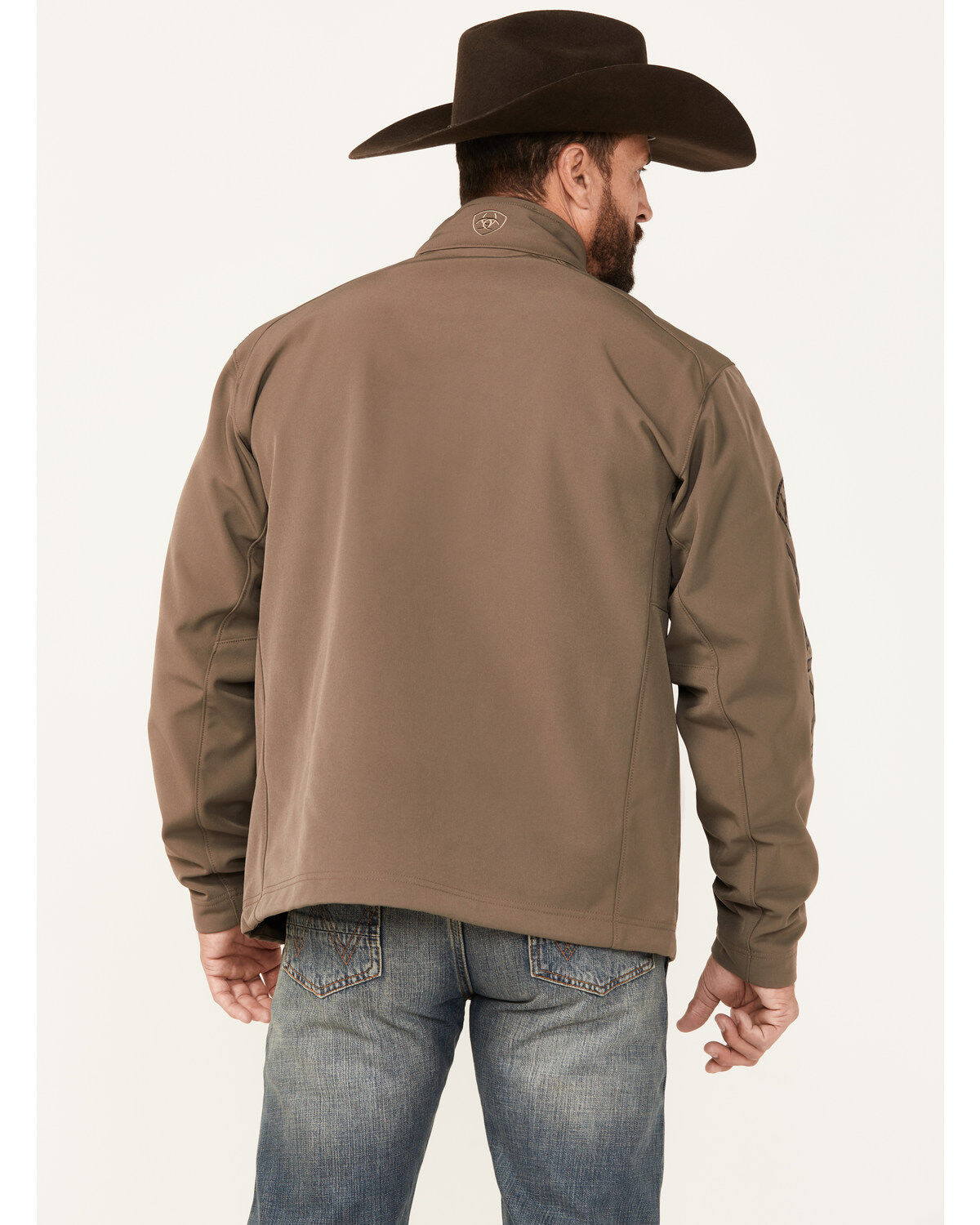 Image #4 - Ariat Men's Logo 2.0 Softshell Jacket - Big, Taupe, hi-res