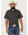Image #1 - Gibson Men's Disco Ball Geo Print Short Sleeve Snap Western Shirt, Navy, hi-res