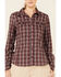 Image #3 - Columbia Women's Malbec Plaid Print Ridge Lite Long Sleeve Button-Down Western Shirt, Burgundy, hi-res