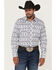 Image #1 - Wrangler Retro Men's Premium Geo Print Long Sleeve Snap Western Shirt, White, hi-res
