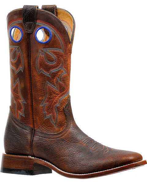 Image #1 - Boulet Men's Bison Shrunken Old Town Stockman Cowboy Boots - Broad Square Toe, , hi-res