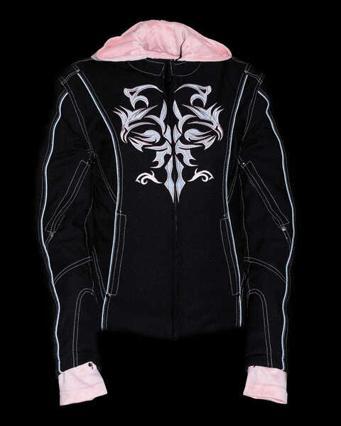 Milwaukee Leather Women's 3/4 Jacket With Reflective Tribal Detail - 5X, Pink/black, hi-res