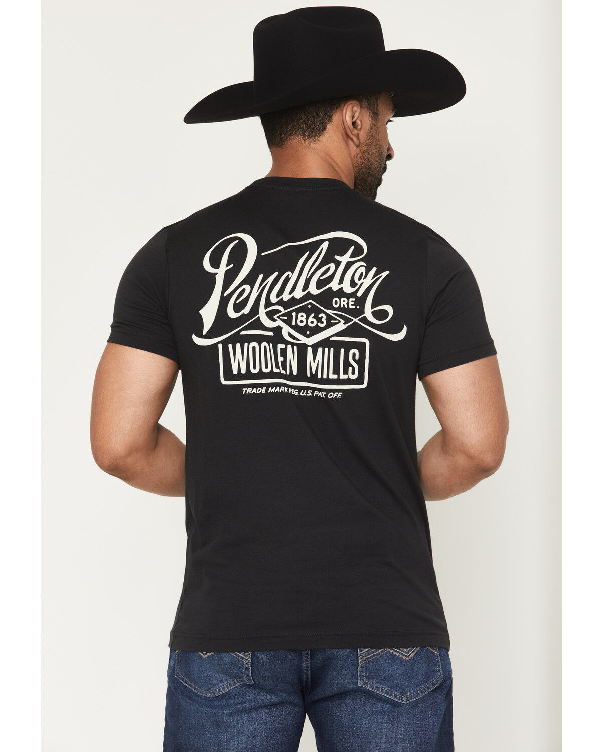 Image #1 - Pendleton Men's Script Logo Short Sleeve Graphic T-Shirt, Black, hi-res