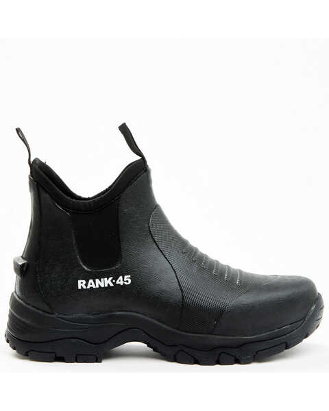 RANK 45 Women's Rubber Ankle Work Boots - Round Toe, Black, hi-res