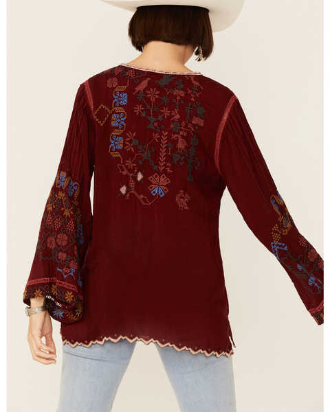 Johnny Was Women's Canterie Blouse, Red, hi-res