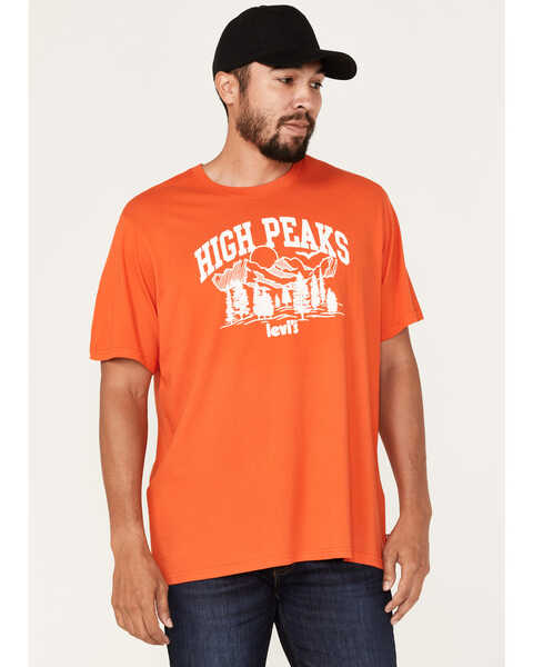Levi's Men's High Peaks Logo Graphic T-Shirt, Orange, hi-res