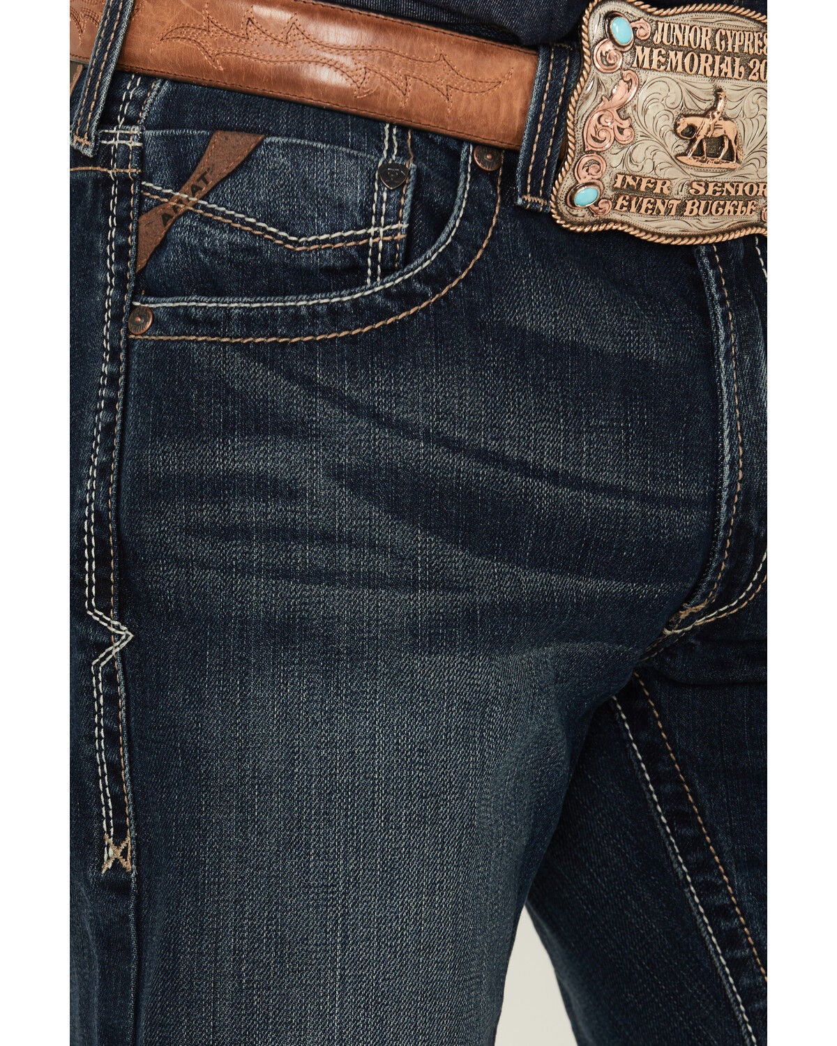 Image #2 - Ariat Men's Deadrun M5 Arrowhead Straight Denim Jeans, Denim, hi-res